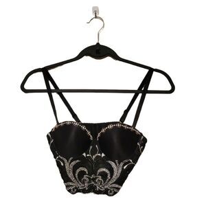 Marciano Womens Bustier Black S Embellished  Padded Underwire Bustier Sexy New